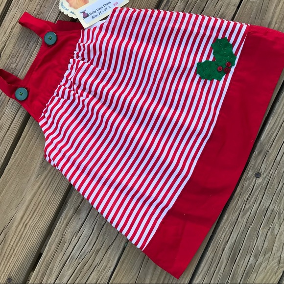 3T-4T Handmade Girls Holly Days Tunic Dress New - Picture 2 of 13